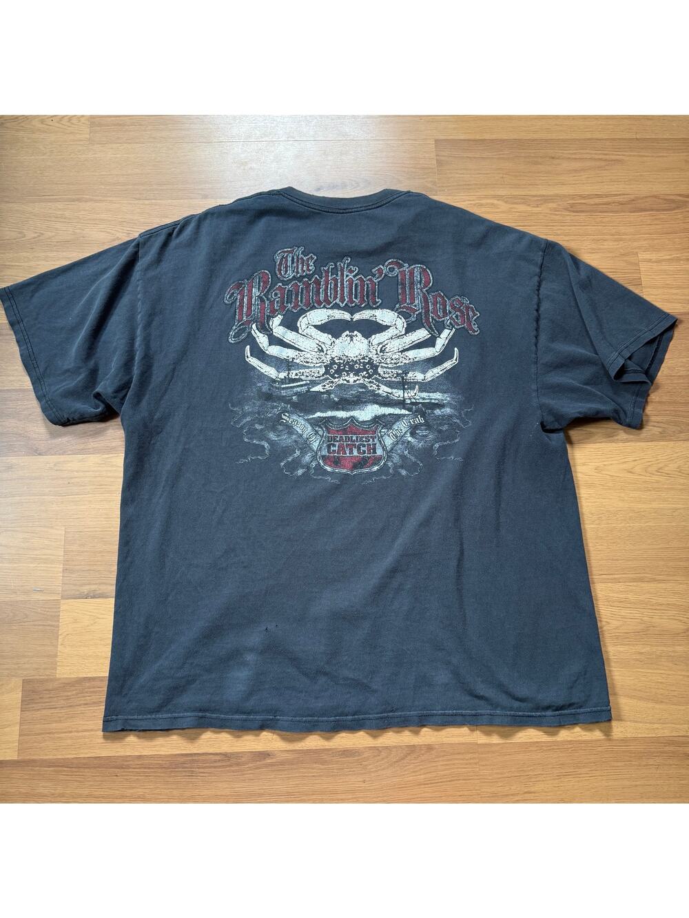 Men's 2012 Deadliest Catch TV The Ramblin' Rose Season of the Crab Shirt Sz XL